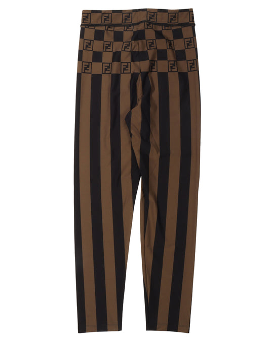 Striped Monogram Leggings