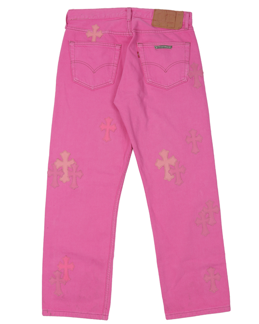 Levi's Cross Patch Denim Sex Records Neon Pink