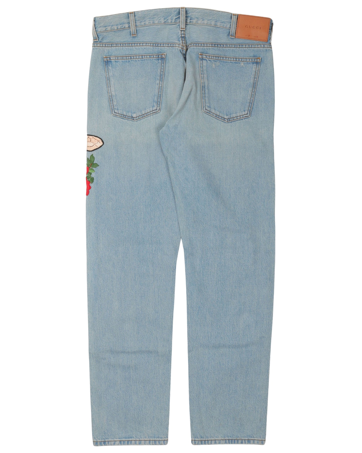 Light Wash Embroidered Jeans