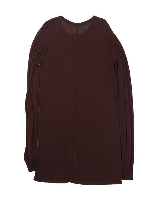 Basic Long Sleeve Silk Blend T-Shirt