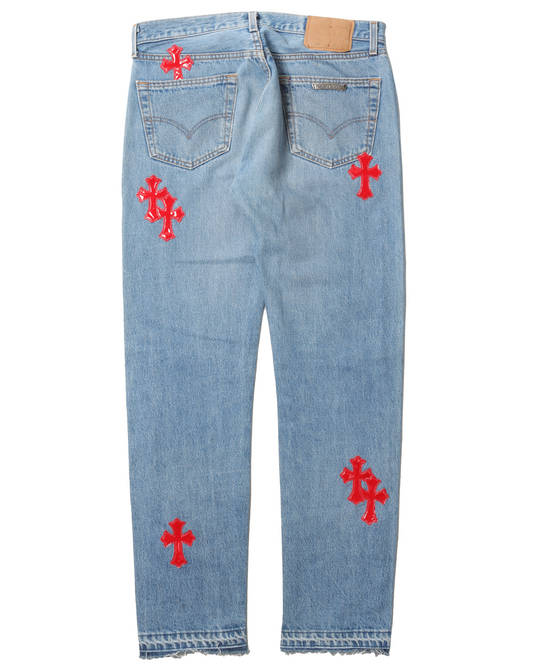 Levi's Patent Leather Cross Patch Denim