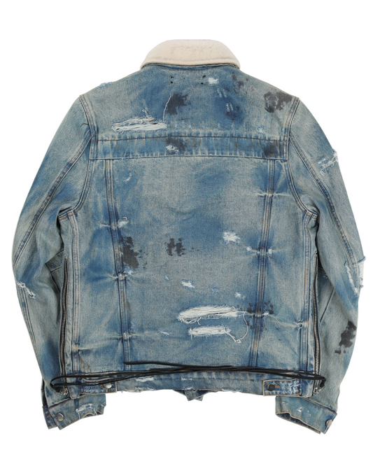 Killmonger Shearling Denim Trucker Jacket
