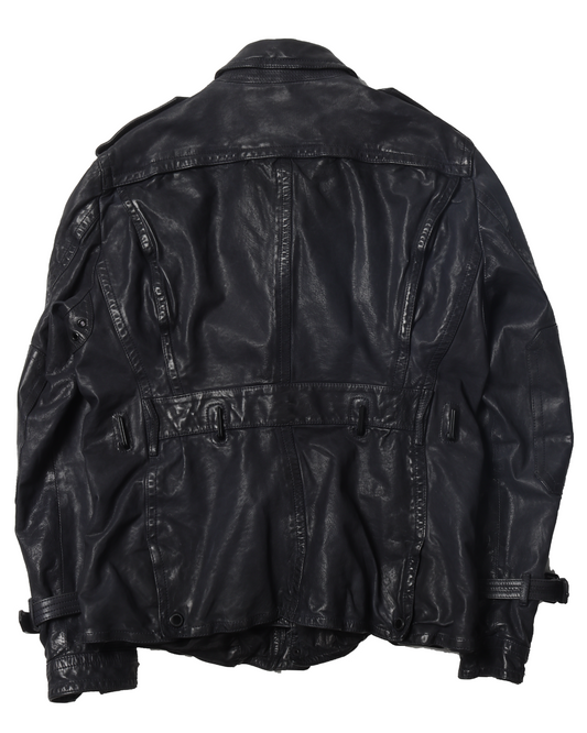 Navy Leather Jacket
