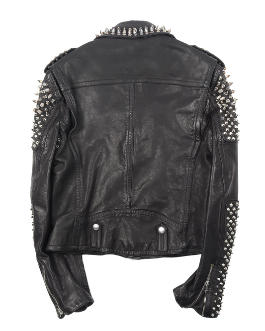 SS11 Spike Studded Leather Biker Jacket