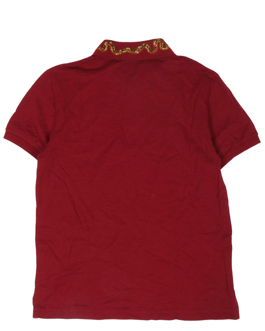 Embroidered Snake Collared Shirt