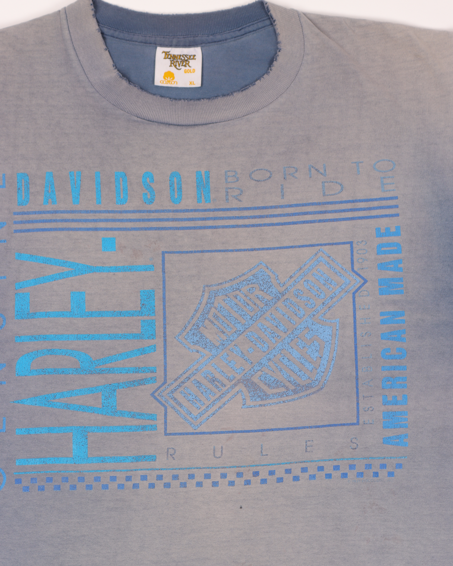Harley Davidson Blue Faded T-Shirt