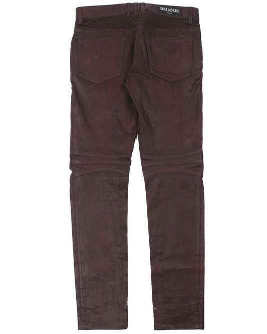 Slim Cut Faded And Ridged Denim