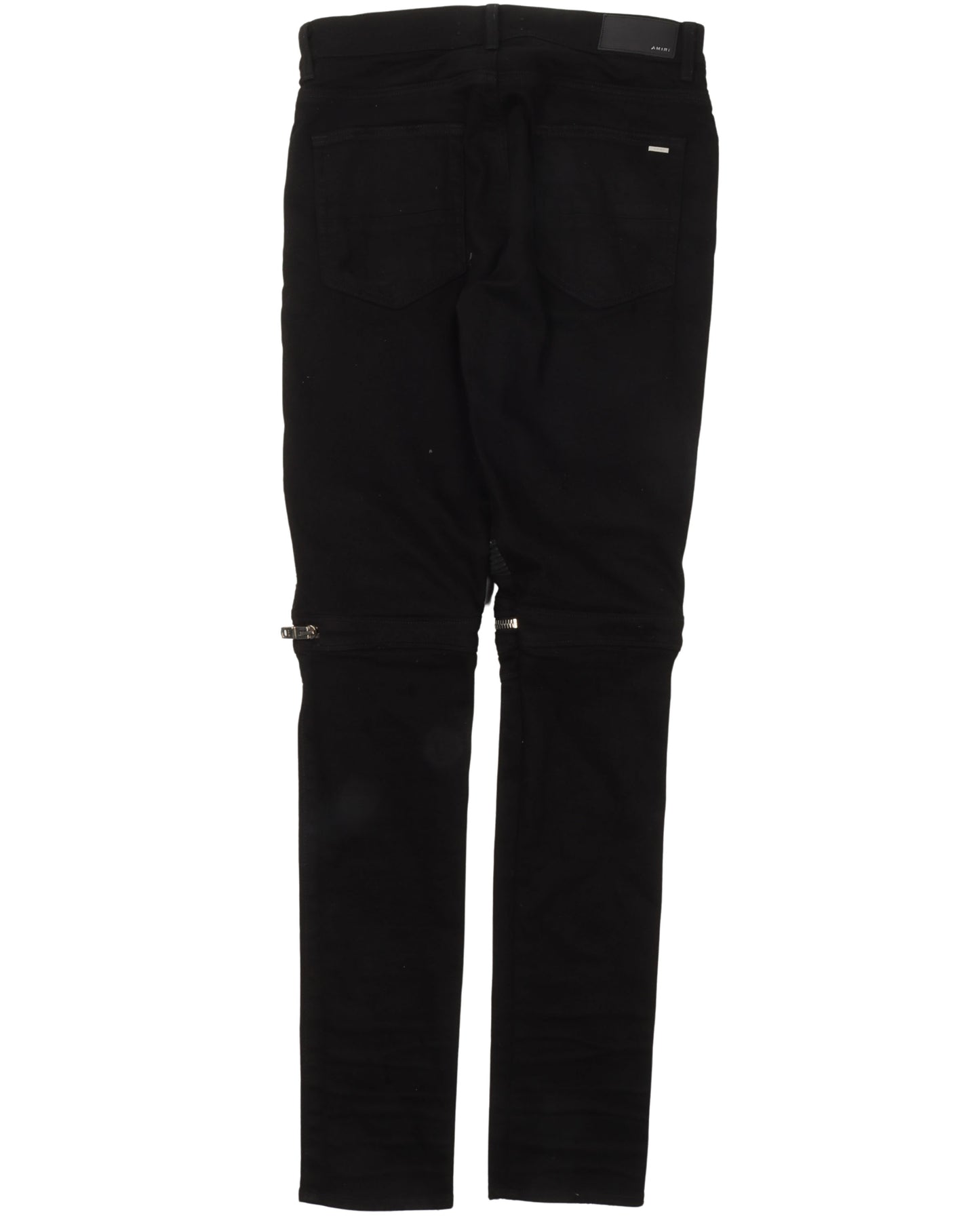 Black Paisley Biker Zip Jeans