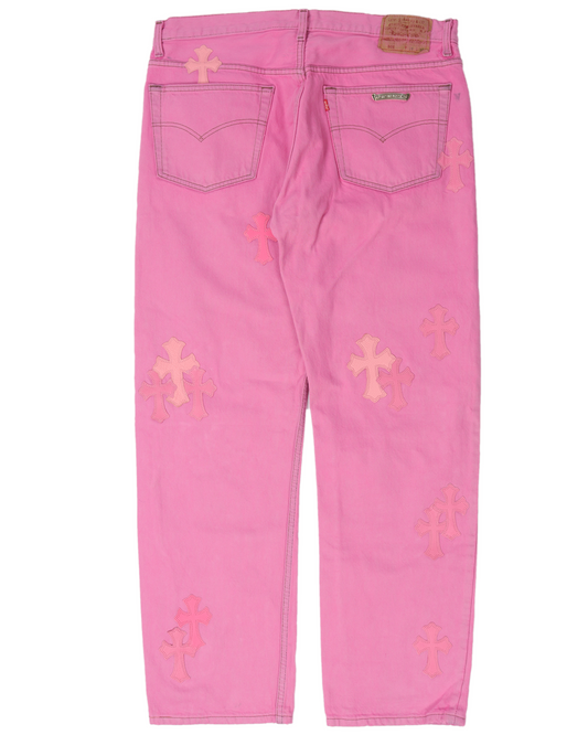 Levi's Cross Patch Denim Sex Records Neon Pink