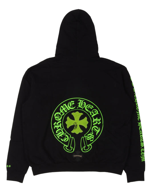 Green Leather Cross Horseshoe Hoodie
