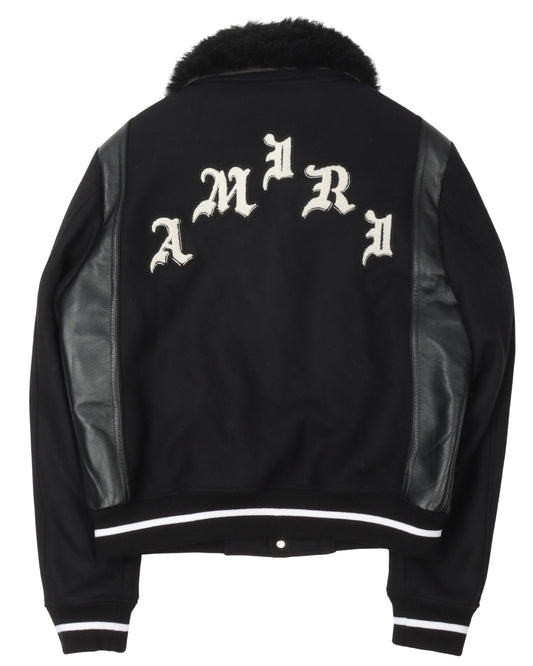 Wes Lang Shearling Collar Varsity Jacket