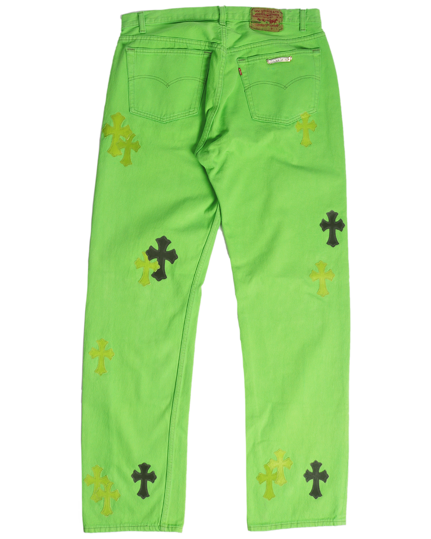Levi's Cross Patch Denim Sex Records Neon Green