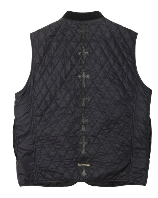 Quilted Vest With Leather Cross