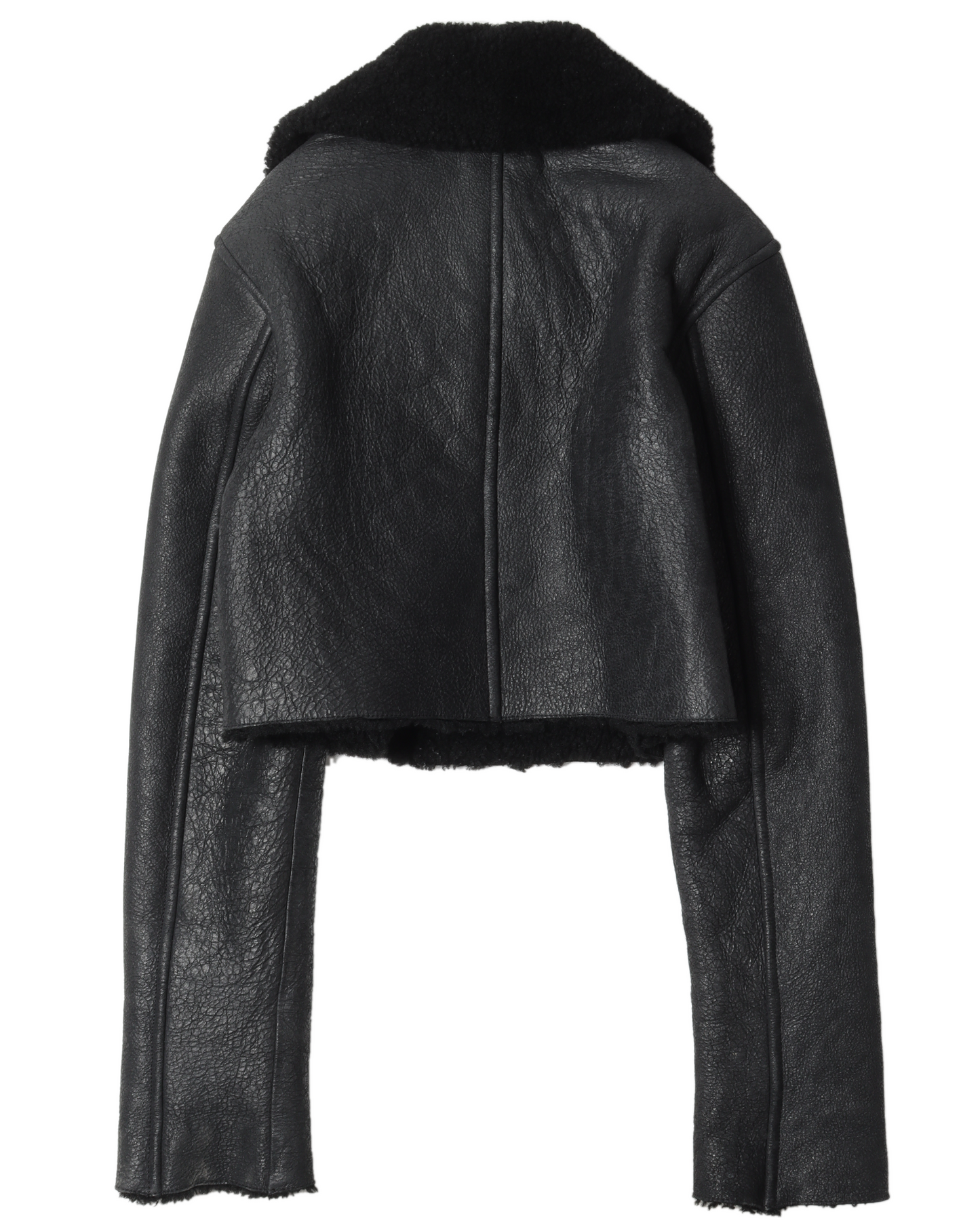 Season 5 Cropped Shearling Leather Jacket