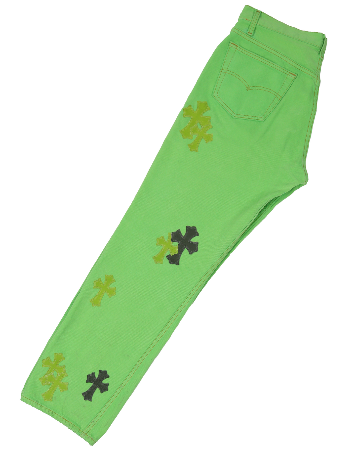 Levi's Cross Patch Denim Sex Records Neon Green