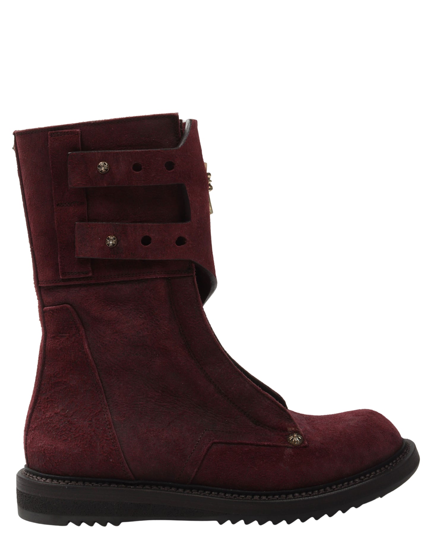 Rick Owens Suede Mohawk Boots w/ CH Embellishments
