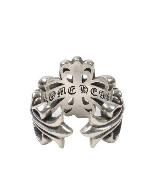 Ruby Double Floral Cross Ring