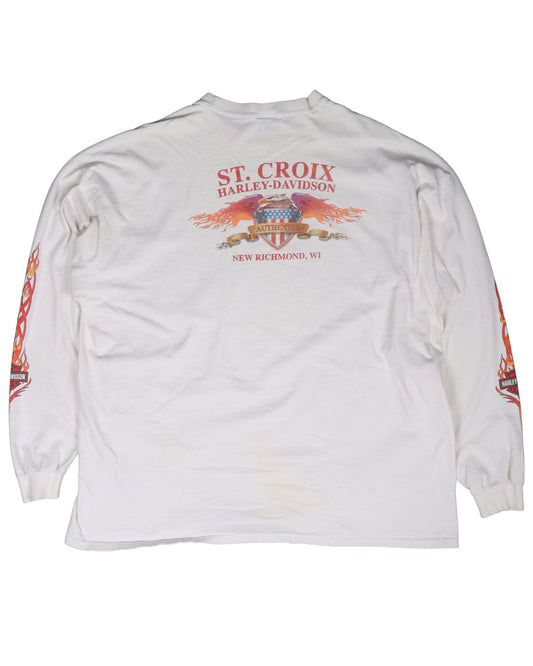 Harley Davidson Flames Long Sleeve T-Shirt