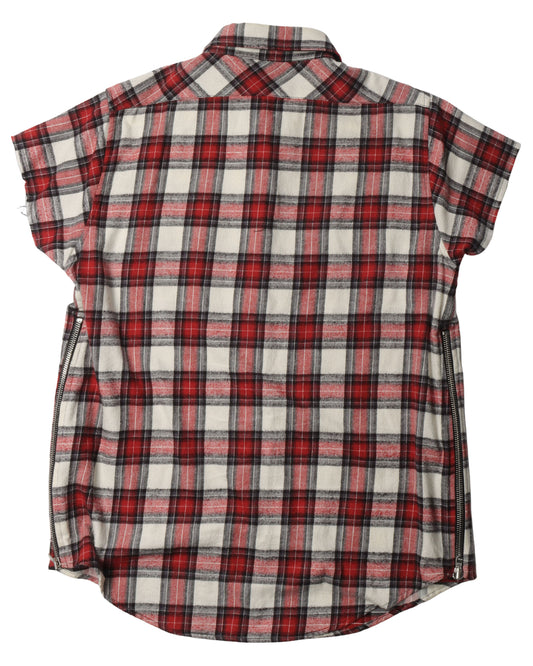 Third Collection Sleeveless Zipper Flannel Shirt