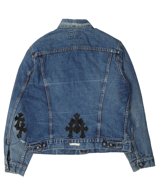 Levi's Leather Cross Patch Denim Jacket
