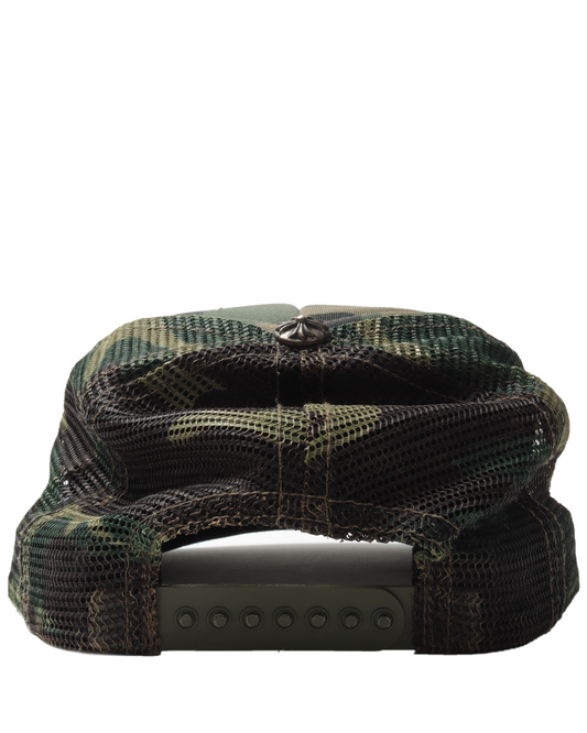 Camouflage Cemetery Cross Patch Trucker Hat