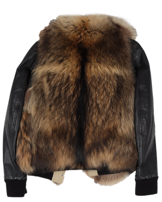 Raccoon Fur Bomber Leather Jacket (2010)