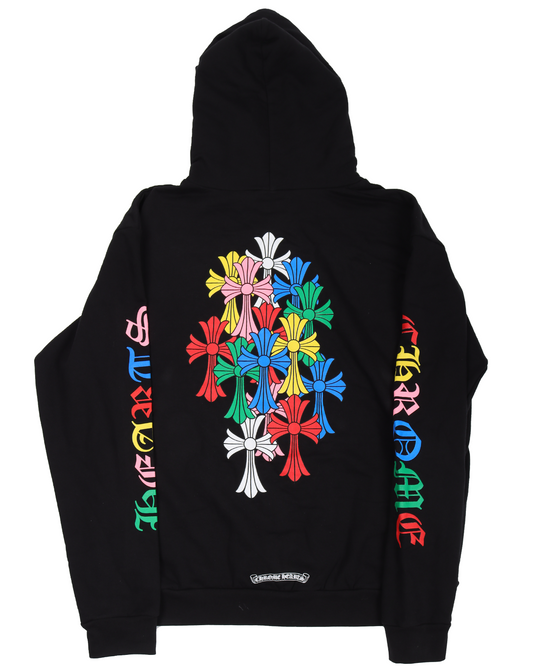 Multicolor Cross Logo Zip-Up Hoodie