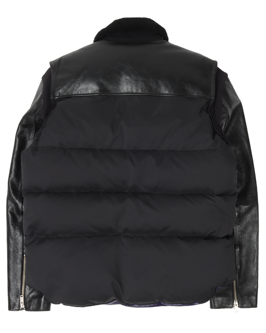 Hybrid Leather Sleeve Jacket