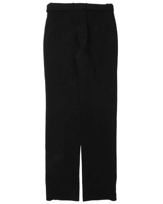 Buckle Belted Wool Pants