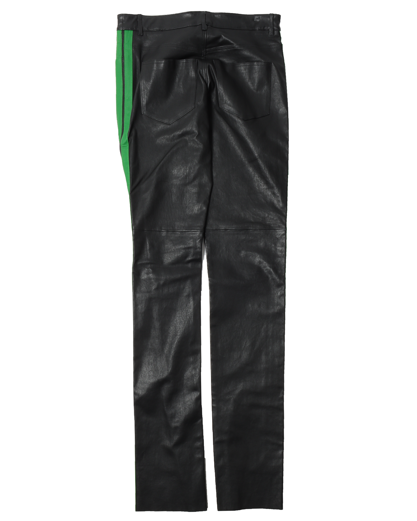 Sample Leather Green Stripped Pants