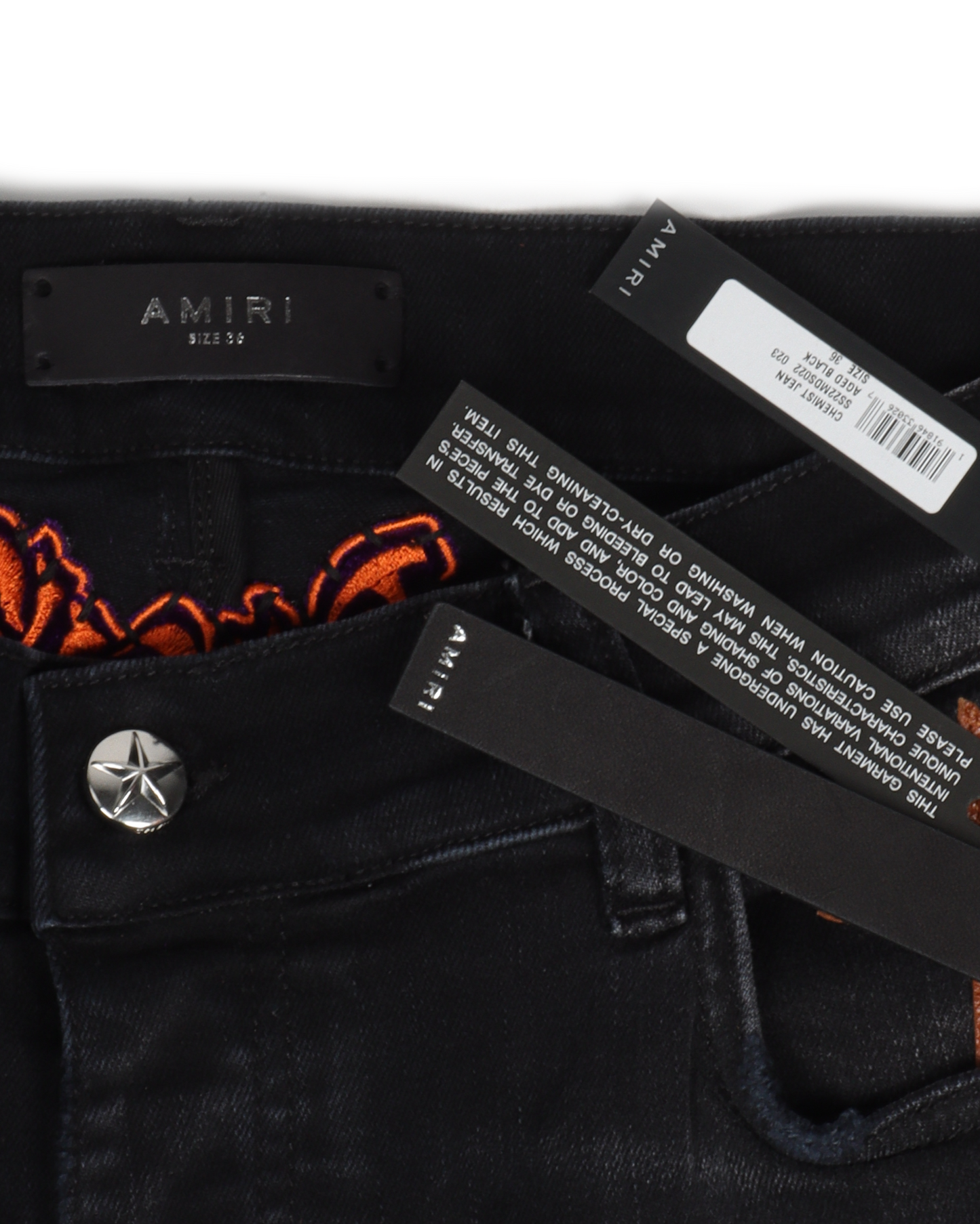 Chemist Leather Star Patch Denim