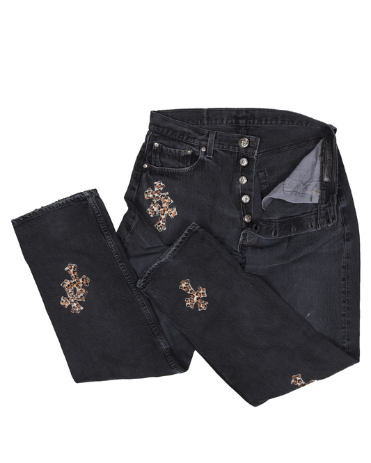 Drake Levi's Leopard Cross Patch Denim (Miami Exclusive)
