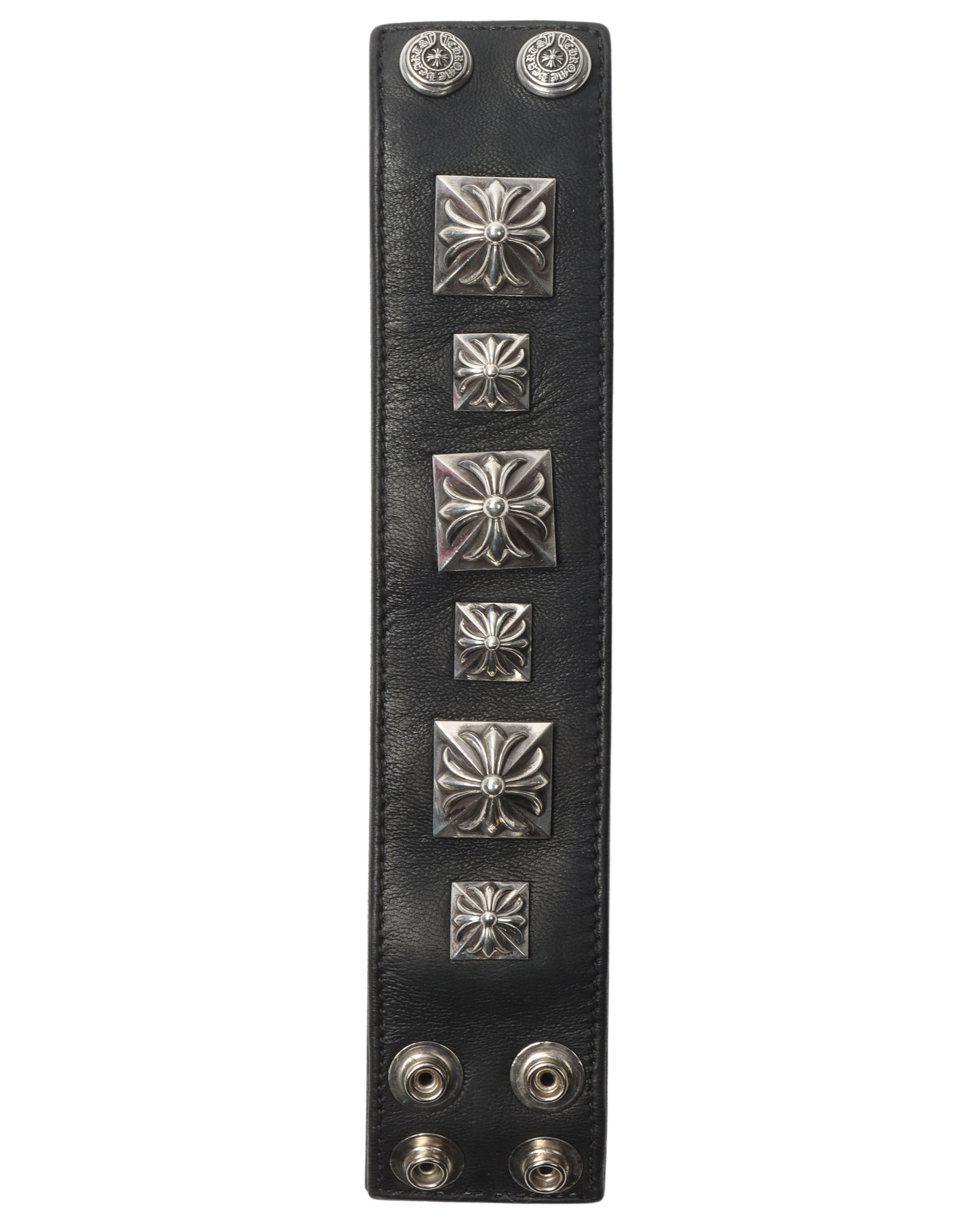 Black Wide Leather Bracelet