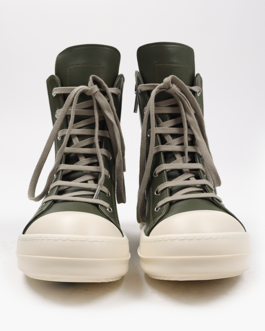 High-Top Ramones Leather Green Milk