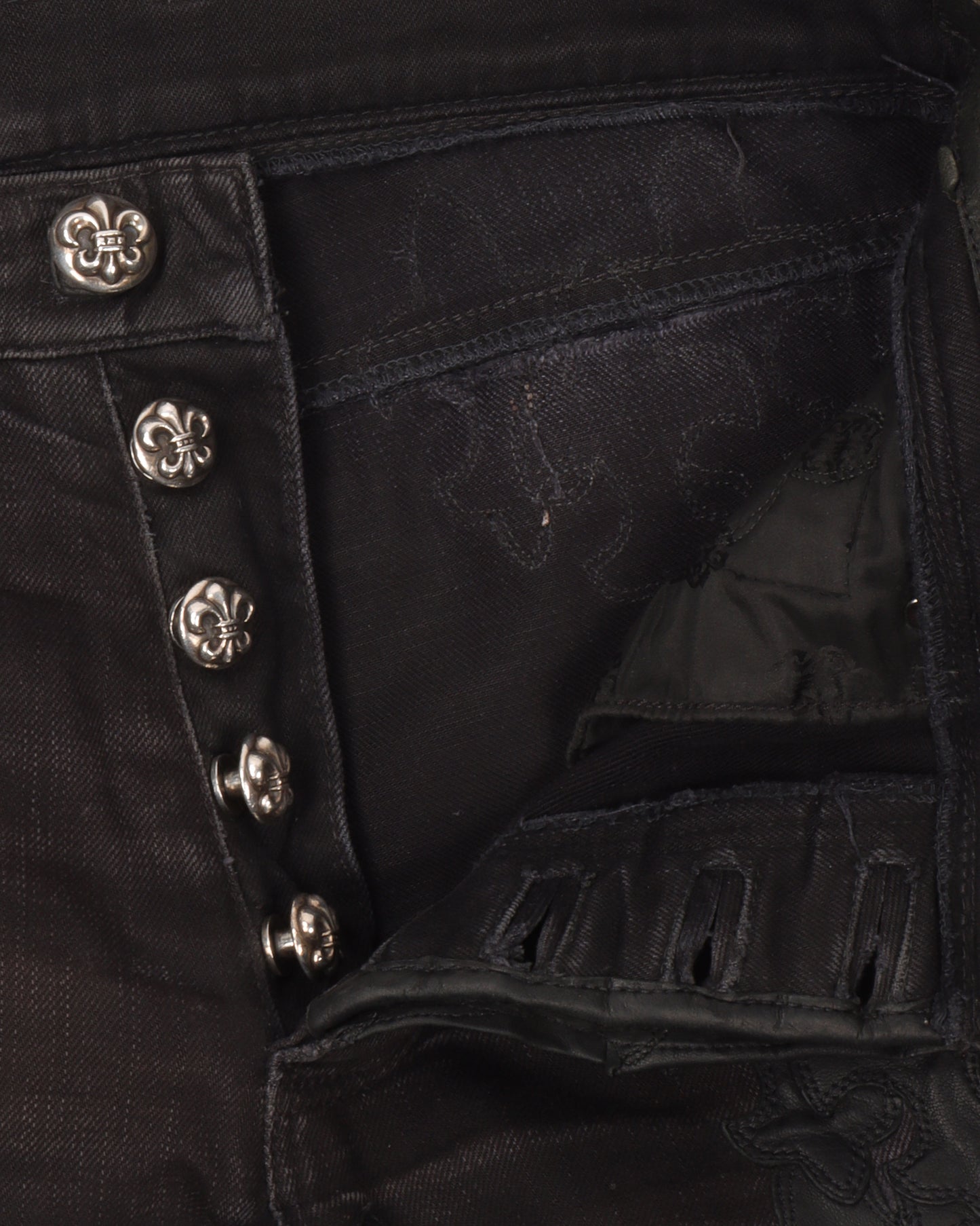 Vintage Fleur De Lis Cross Patch Jeans