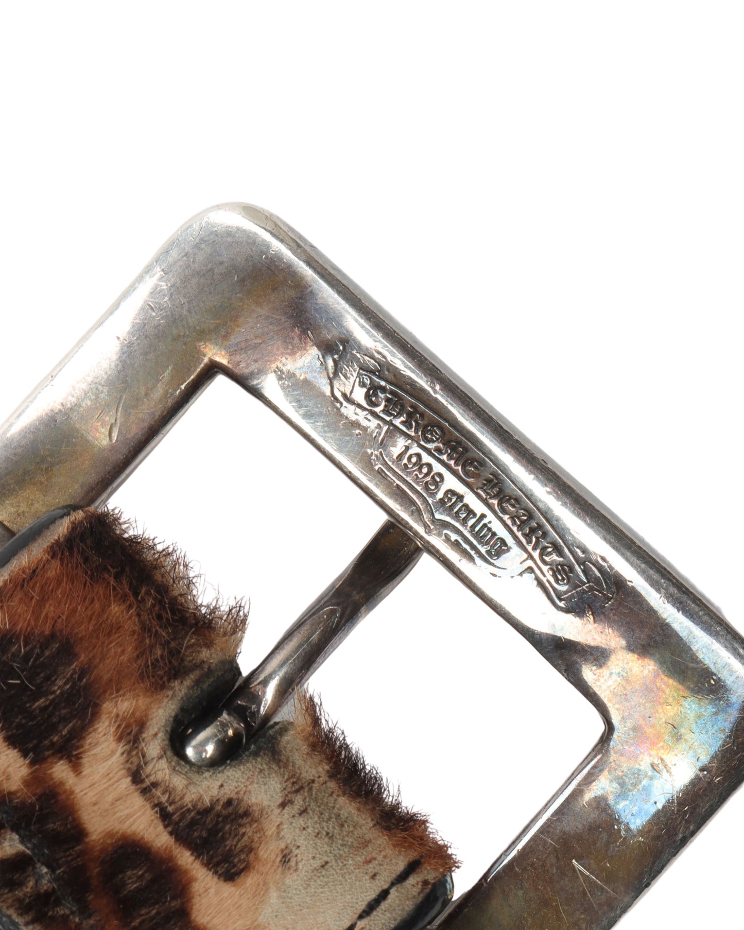 Pony Hair Leopard Scroll Belt