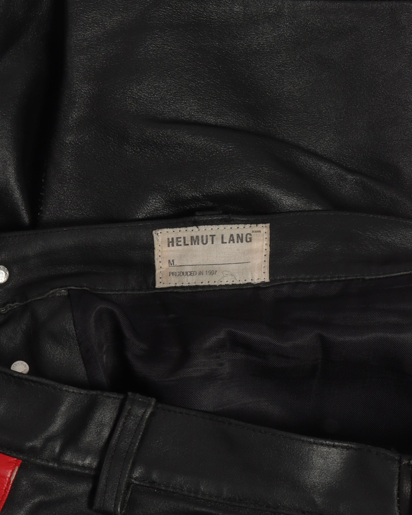 Side Stripe Leather Pants