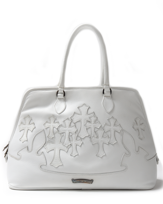 Leather Cross Patch Bowling Bag