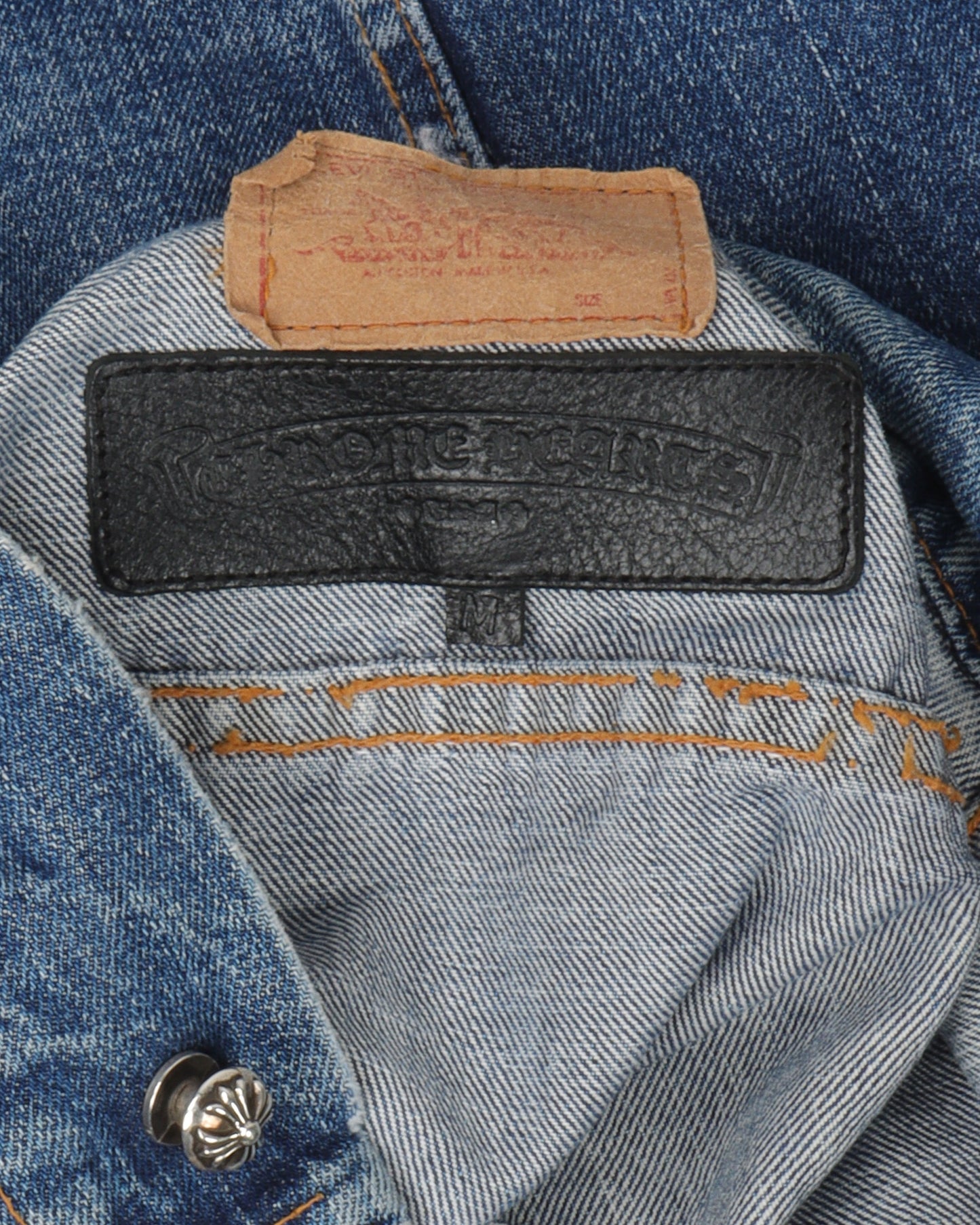 Levi's Leather Cross Patch Denim Jacket