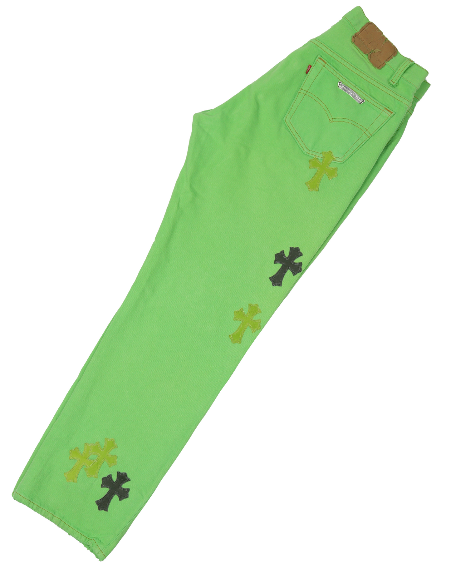 Levi's Cross Patch Denim Sex Records Neon Green