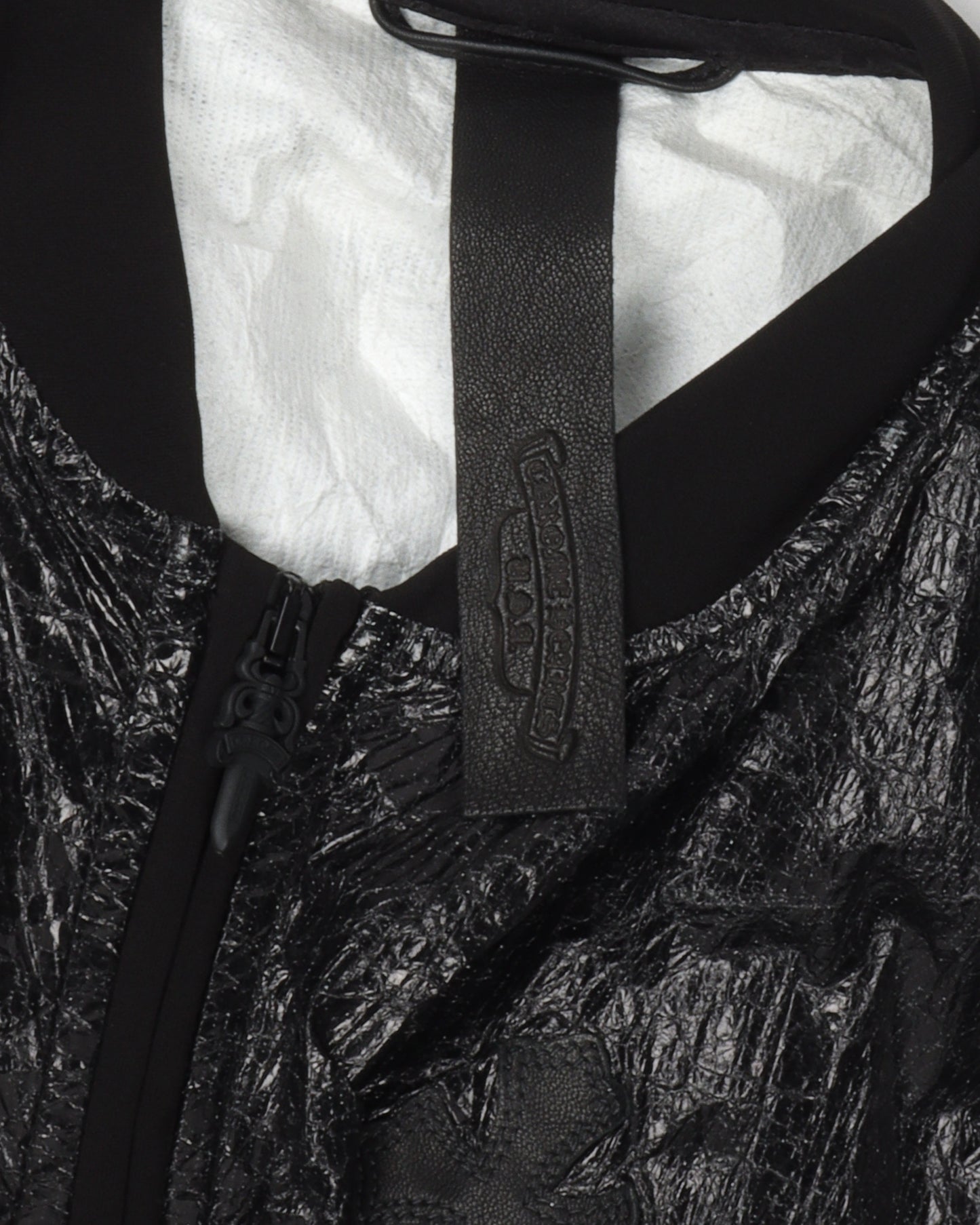 Patient Leather Track Jacket With Leather Cross