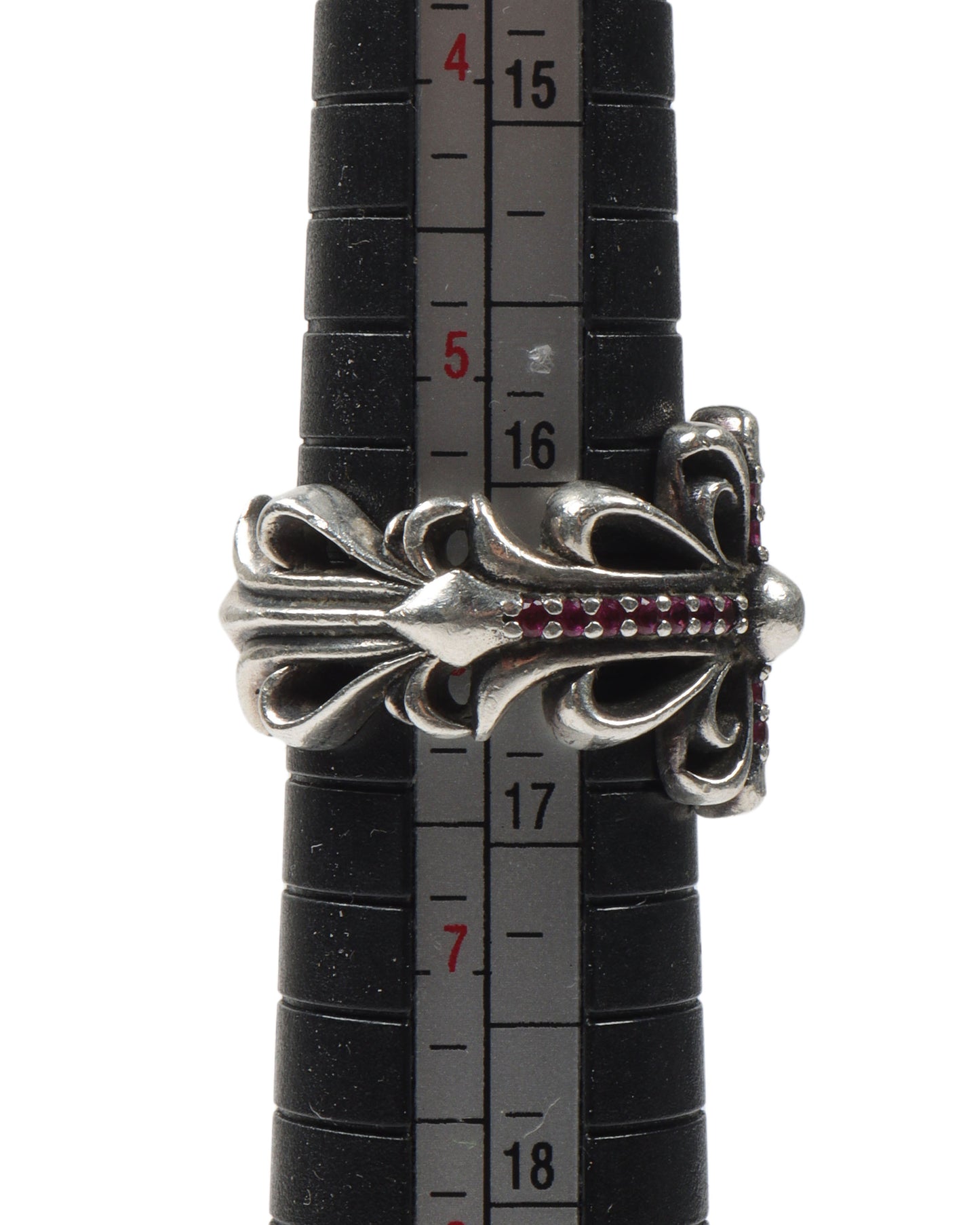 Ruby Double Floral Cross Ring