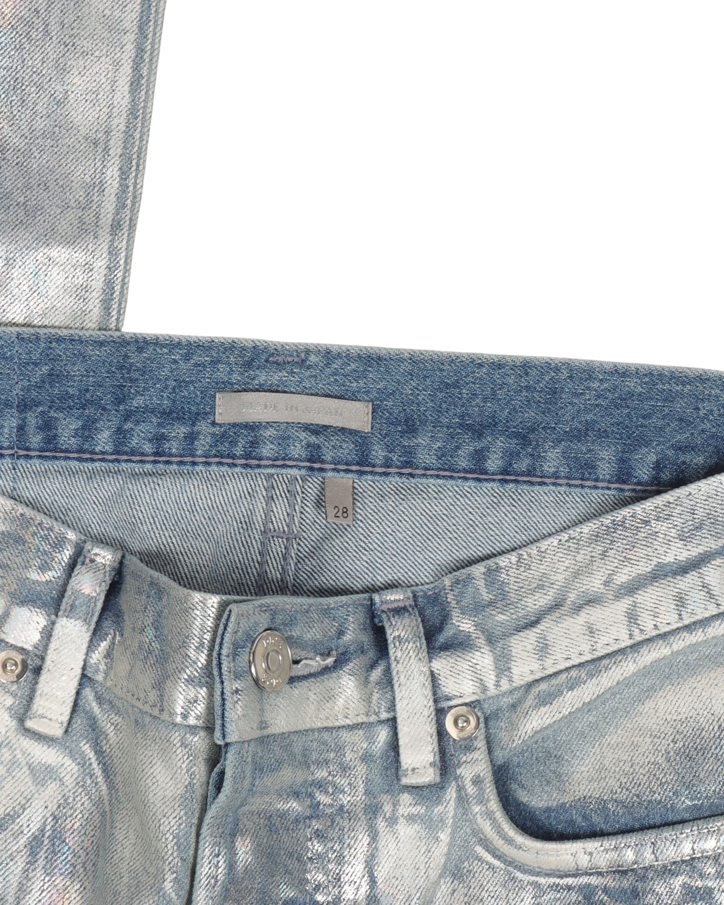 Metallic Waxed Jeans