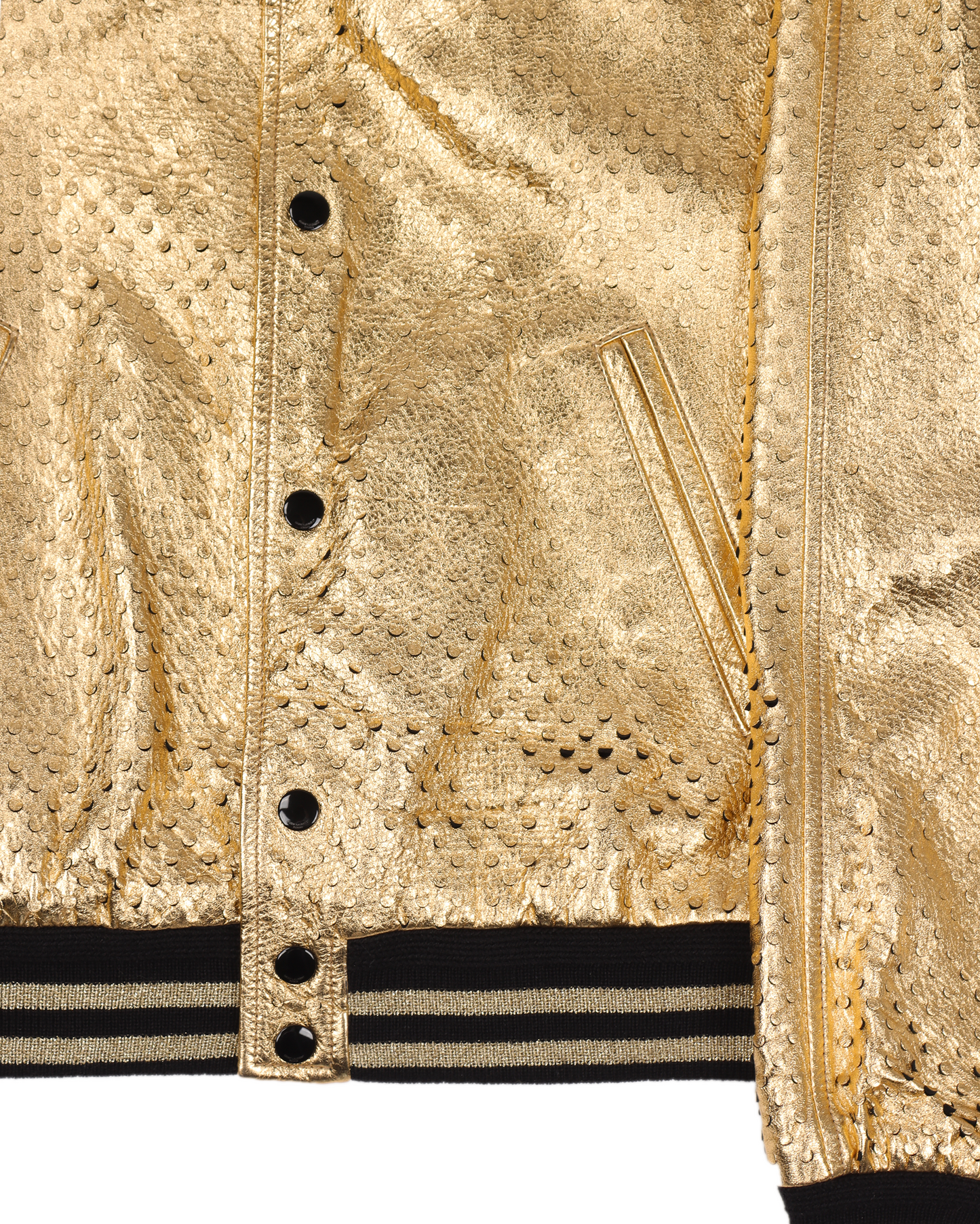 SS17 Gold Leather Teddy Souvenir Jacket