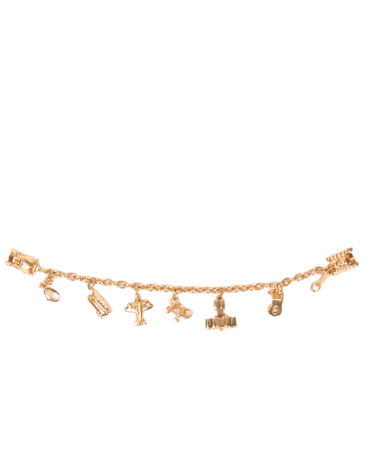 18K Yellow Gold Travel Charm Bracelet