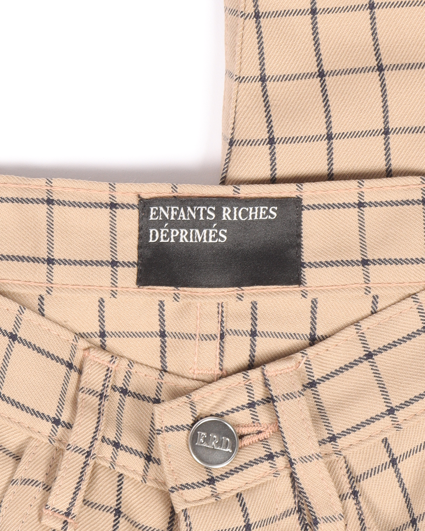 Gridded Wool Trousers