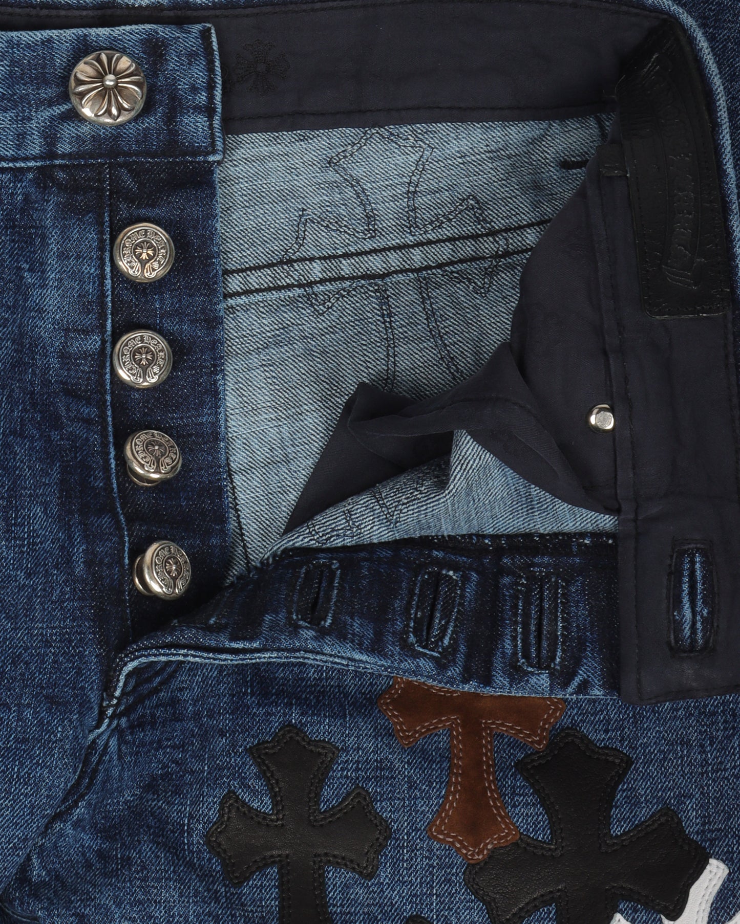 Fleur Knee Denim Cross Patch Jeans