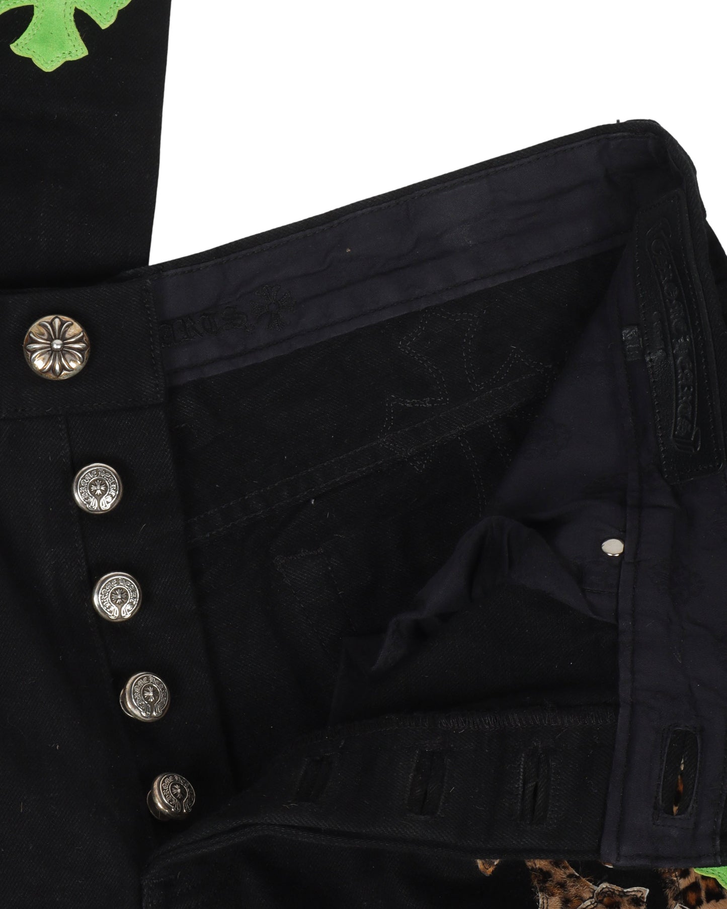 Leopard Cross Patch Jeans w/ 35 Cross Patches