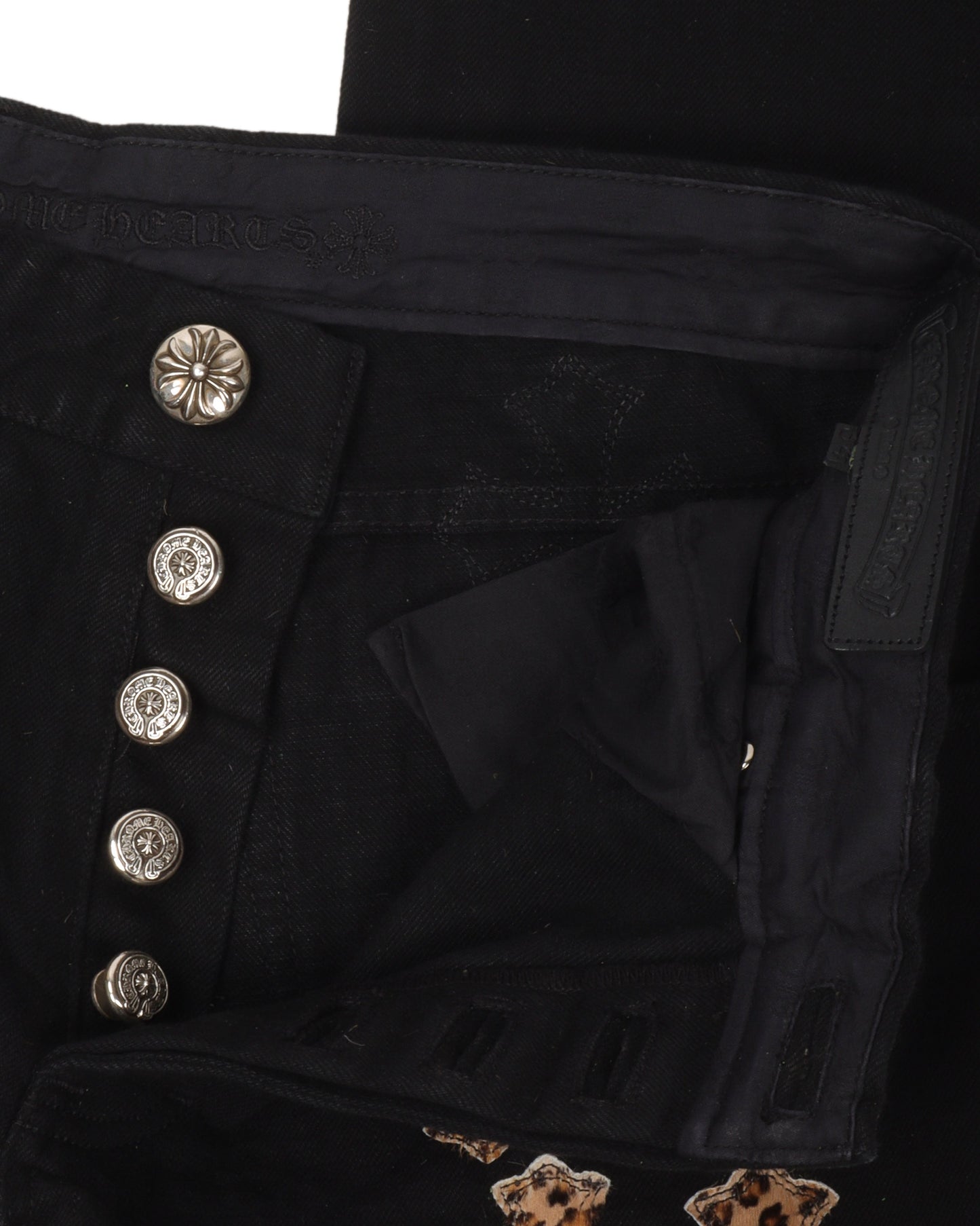 Checkered Cross Patch Jeans w/ 35 Cross Patches