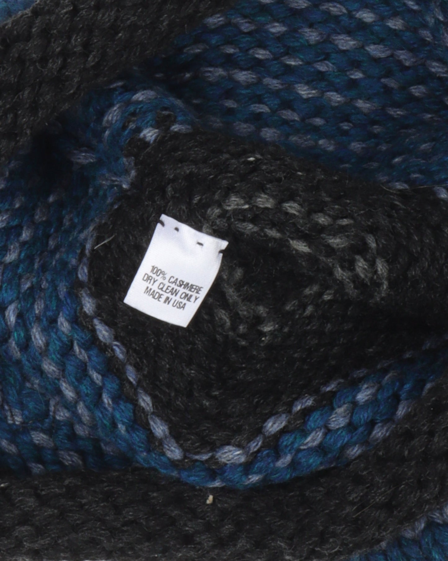 Striped Cashmere Cross Patch Beanie